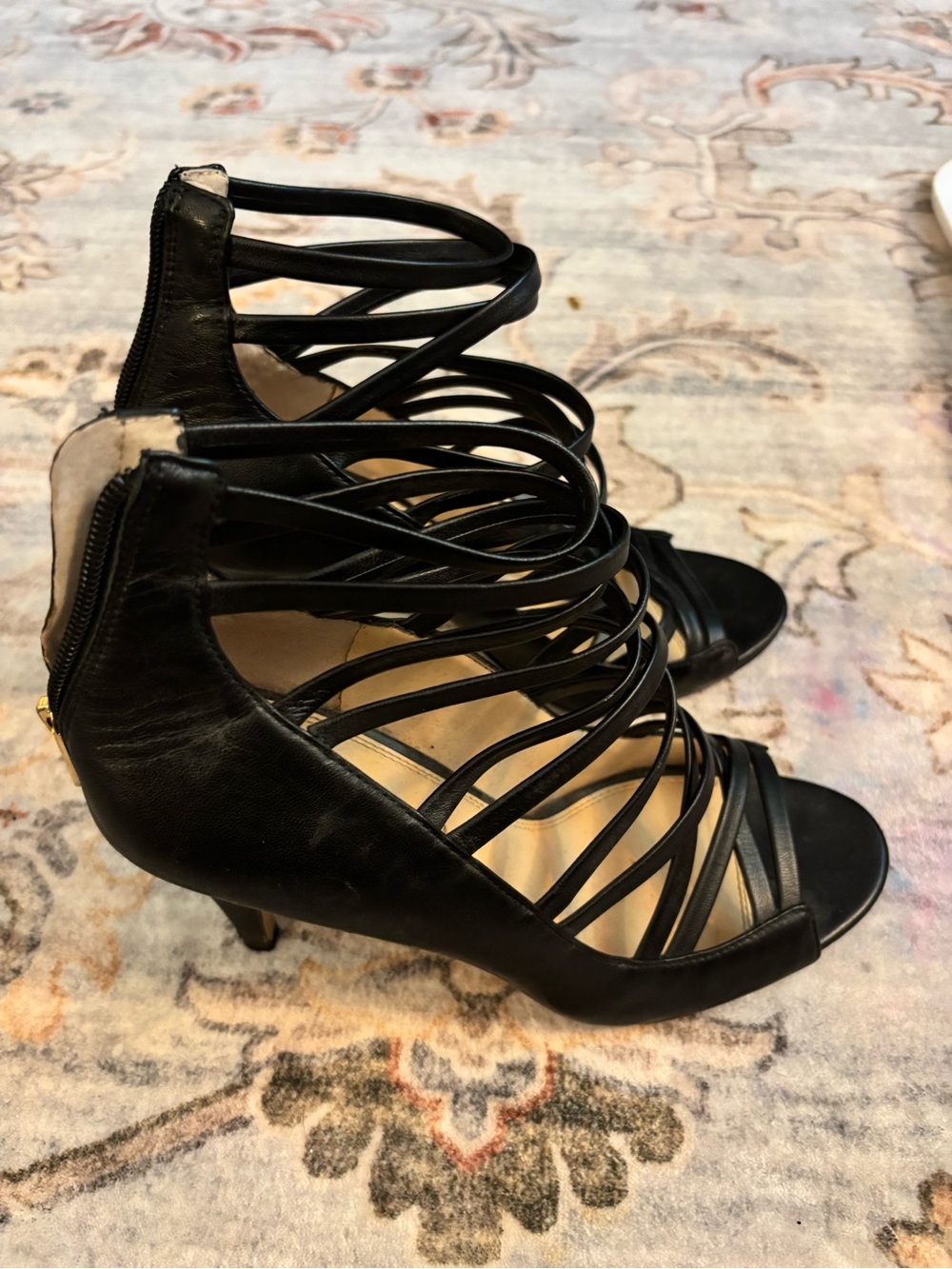 Banana Republic Black Strappy Cage Heels
